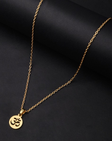 Mens gold om deals pendant