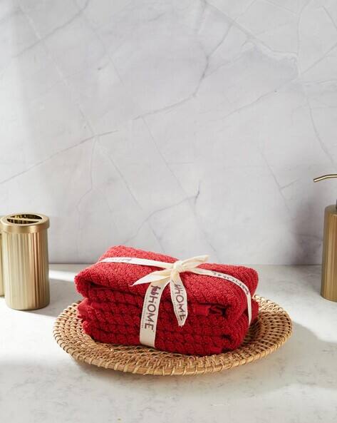 Fabindia  Set of 2 Striped Cotton Hand & Face Towels