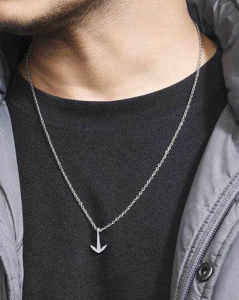 Buy Silver Anchor Pendant With Compass, Oxidized Silver Nautical Anchor  Necklace, 925k Sterling Mens Pendant, Father's Day Gift for Him Online in  India - Etsy