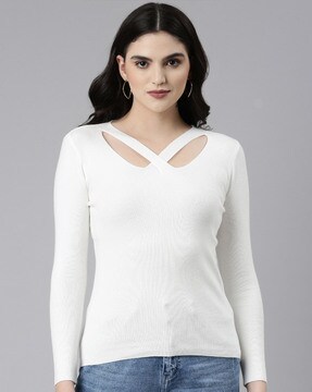 Zipper Top with Cut-Out Sleeves