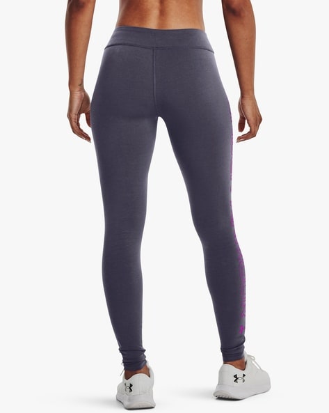 Buy Under Armour Women's HeatGear Armour Mid No-Slip Waistband Pocketed  Leggings , Charcoal Light Heather (019)/White , Small at Amazon.in