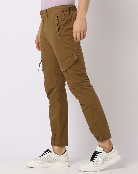 Cotton Solid Men Tan Cargo Pants, Regular Fit at Rs 450/piece in