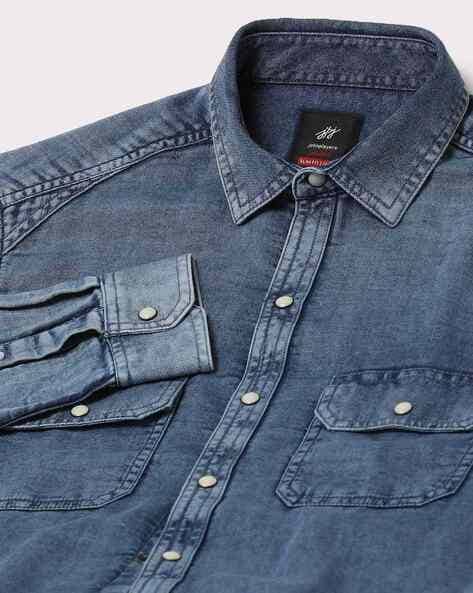 Buy RUFF Green Plain Denim Shirt Collar Boys Jacket | Shoppers Stop