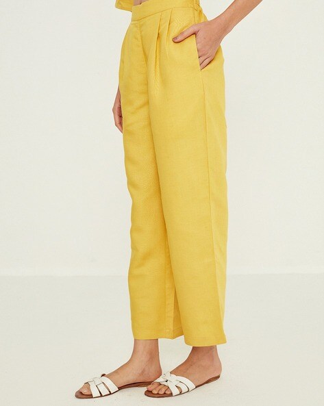Buy Mustard Pants for Women by AJIO Online