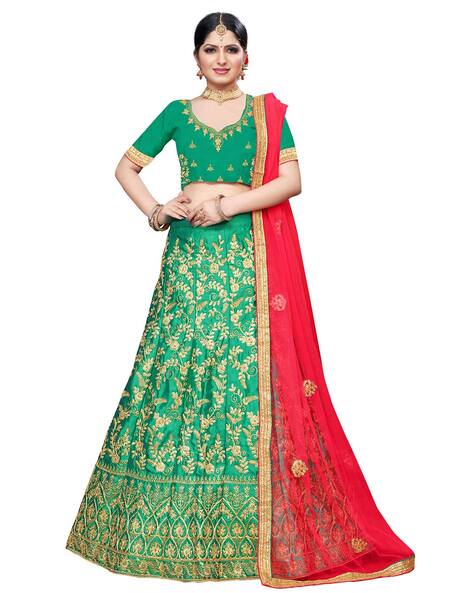 Buy Dark Green Lehenga Choli In USA, UK, Canada, Australia, Newzeland online