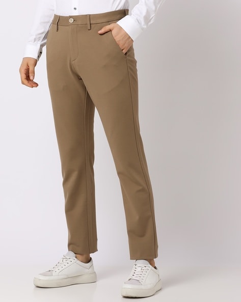 Buy John Players Men Brown Solid Slim fit Regular trousers Online at Low  Prices in India  Paytmmallcom