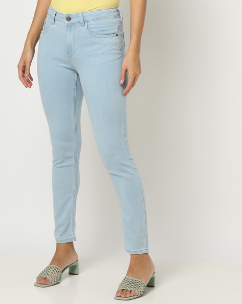 Buy Light Blue Skinny Fit Jeans For Women Online