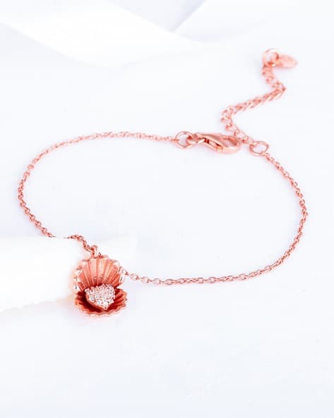 Giva Sterling Silver Rose Gold-Plated Heart In Seashell Bracelet