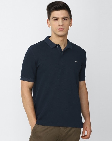 Ribbed Cotton Polo T-Shirt