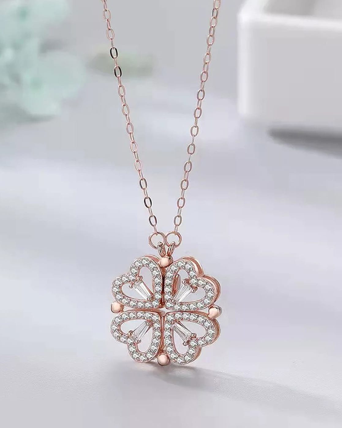 Bloomingdale's Diamond Clover Pendant Necklace in 14K White Gold, .75 ct.  t.w. - 100% Exclusive | Bloomingdale's