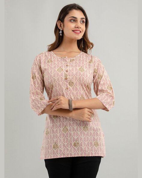 Cotton Culture Brown Embroidered Straight Kurti