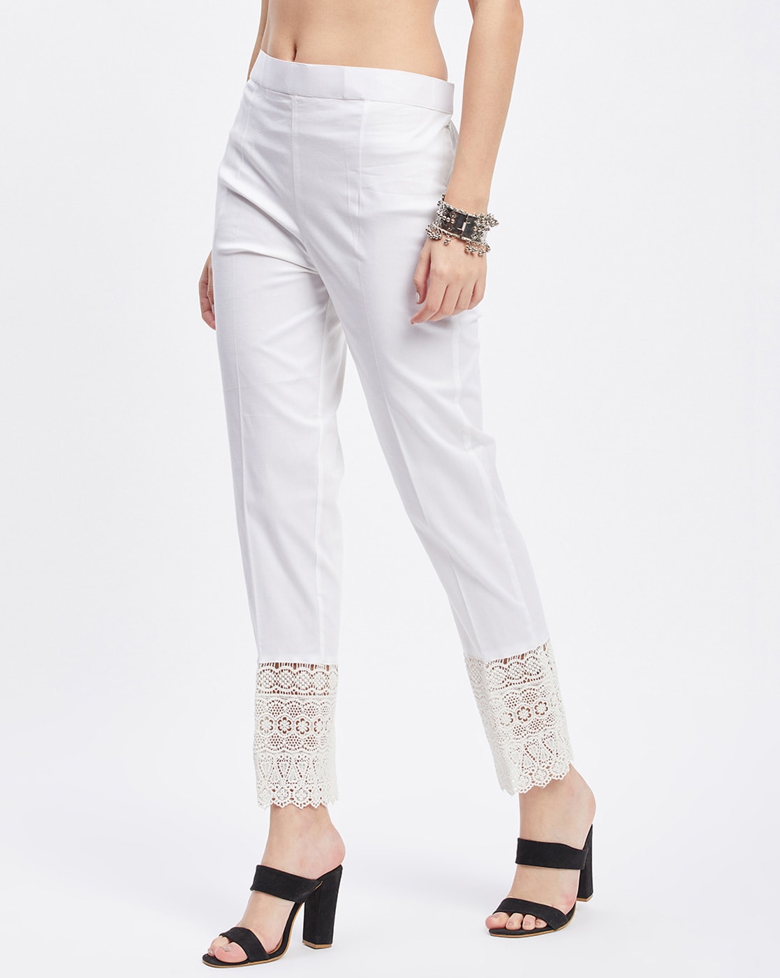 Buy Ivory Panelled Tunic and Cigarette Pants by Designer ANJU & HARLEEN  Online at Ogaan.com