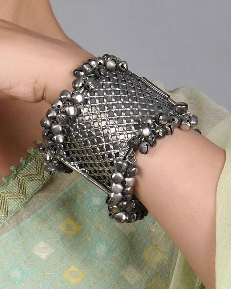 Silver Ghungroo Bracelet/ Bangle- Set of 1 - GypsyJewellery