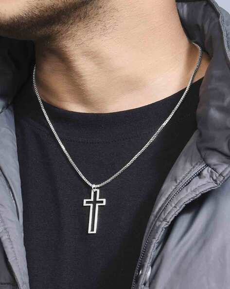 Men's Nail Cross Pendant or Necklace | Oxidized Silver Cross Necklace –  Ella Joli