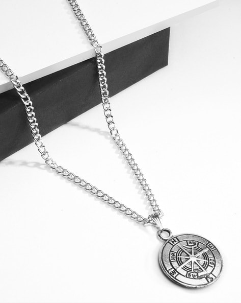 Large Compass Pendant For Men Blue Sapphire & Diamond Accented 14k Rose  Gold 0.38ct - AZ19196