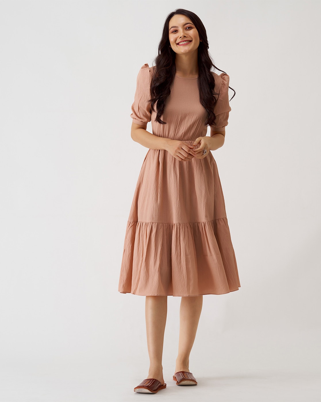 Buy Black Cotton Mulmul Maxi Tiered Dress | CDR1821021/JOI10FEB | The loom