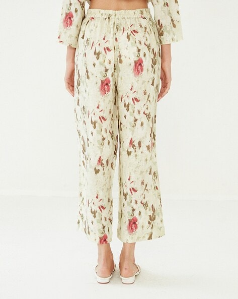 Floral Print Pants with Insert Pockets