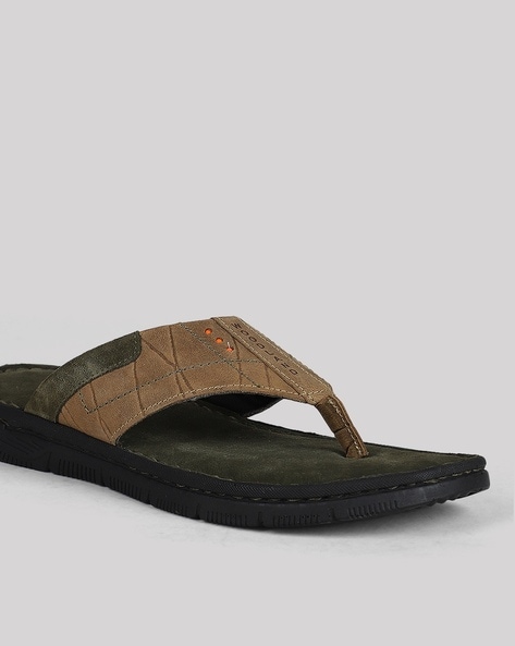 Men Leather Thong Strap Flip Flops