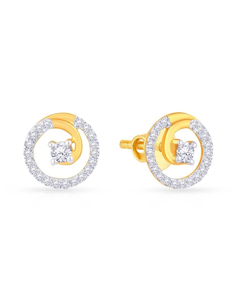 Buy Jennifer Diamond Hoop Earrings 18 KT yellow gold (2.6 gm). | Online By  Giriraj Jewellers