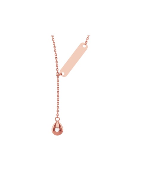 Amazon.com: 14kt Solid Rose Gold Adjustable Chain Necklace 14