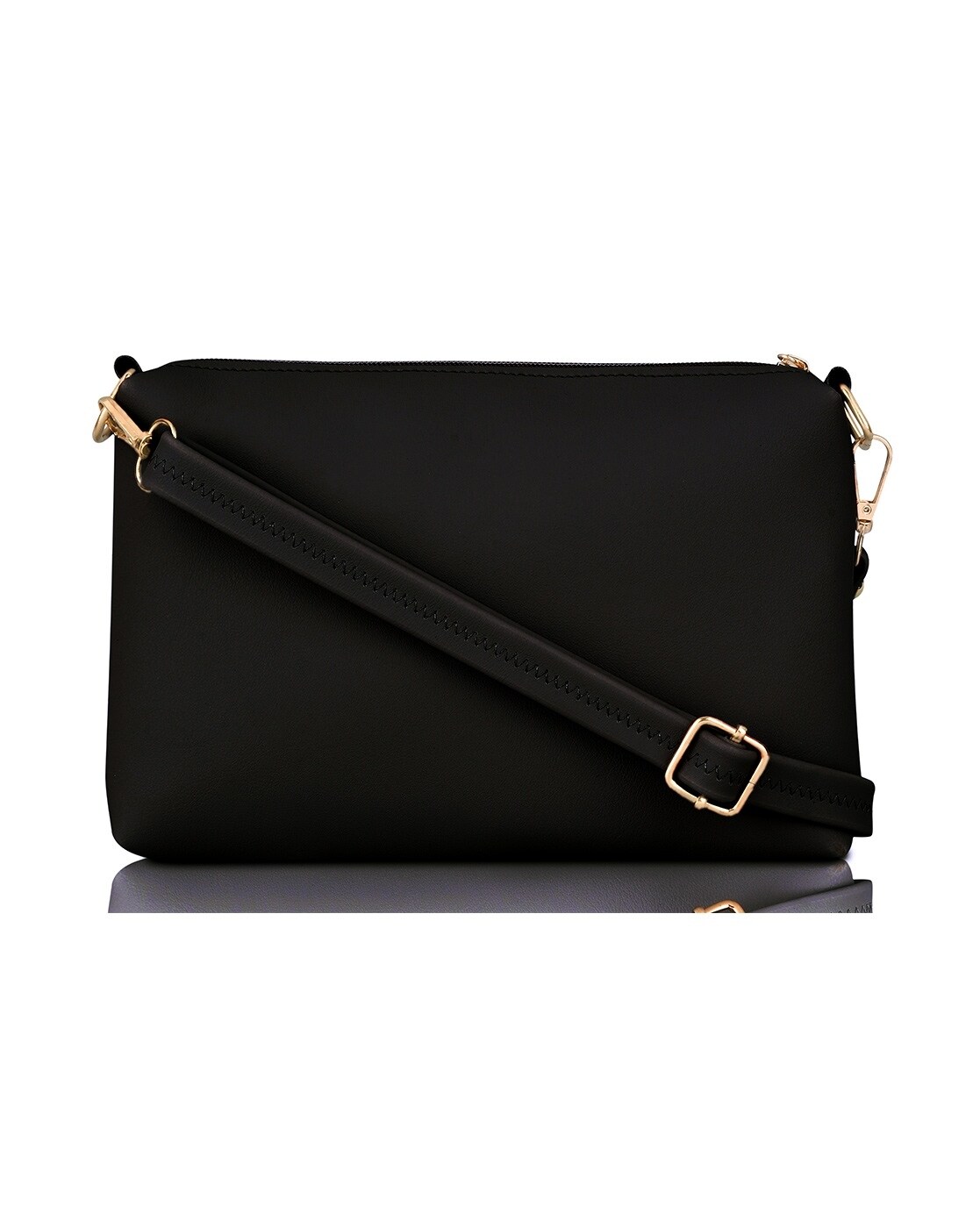 Black Zennia Recycled Vegan Leather Top Handle Bag | Melie Bianco