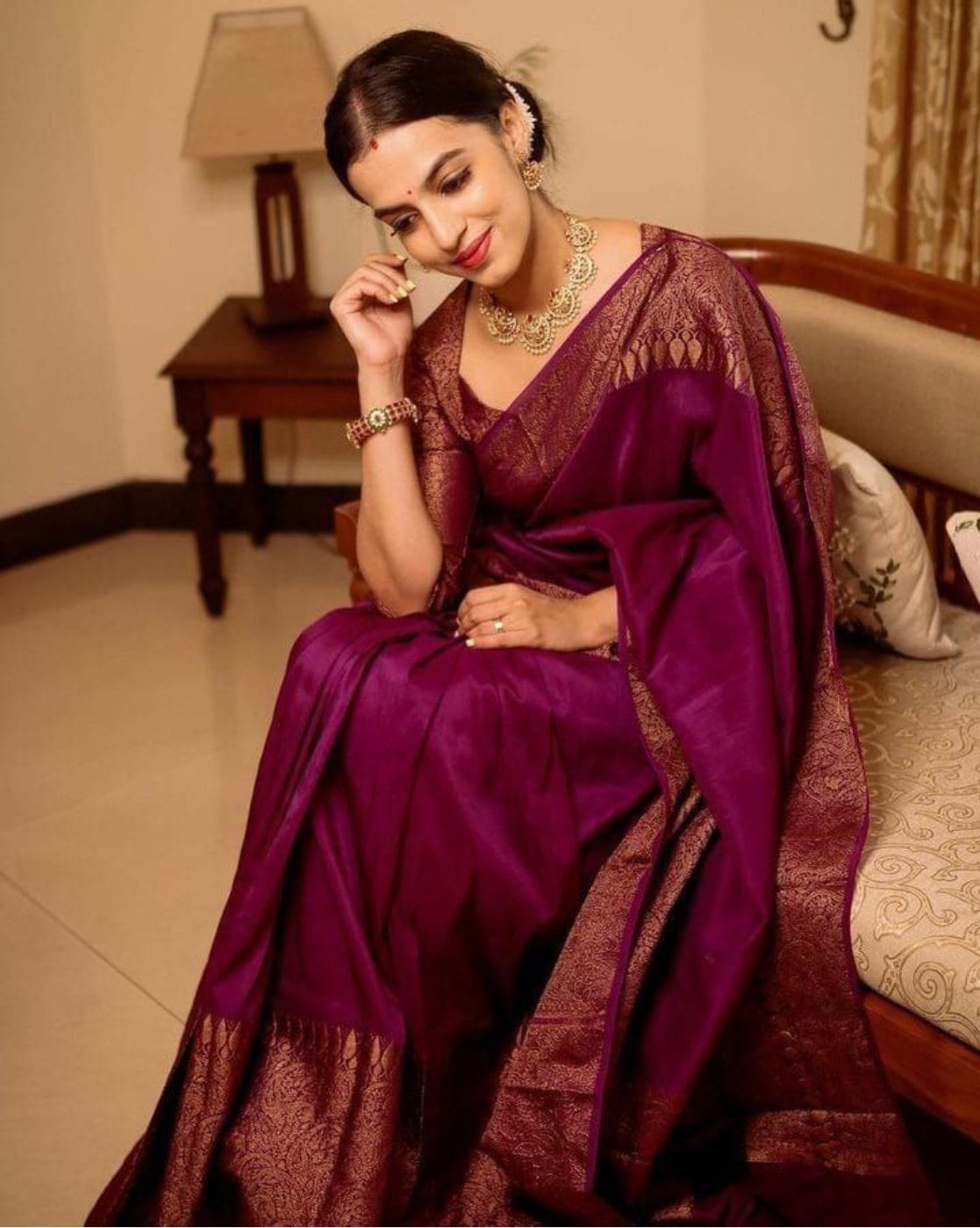 Semi Silk Sarees with Antique Copper Weave Pattern | KT202