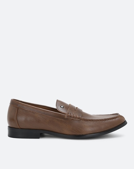 Louis Philippe Men Leather Slip-On Loafers