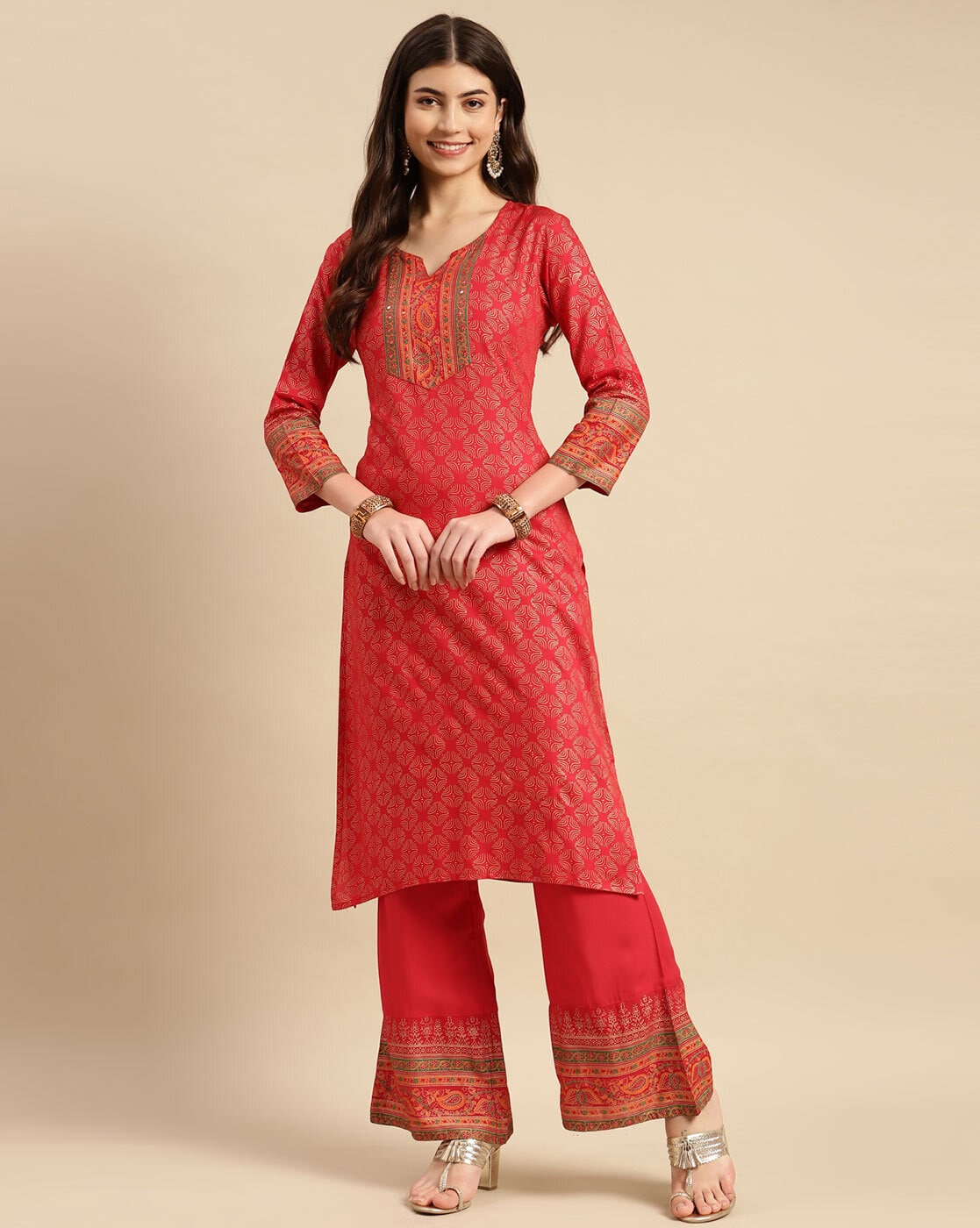 Buy Pink Kurta Suit Sets for Women by Svrnaa Online | Ajio.com