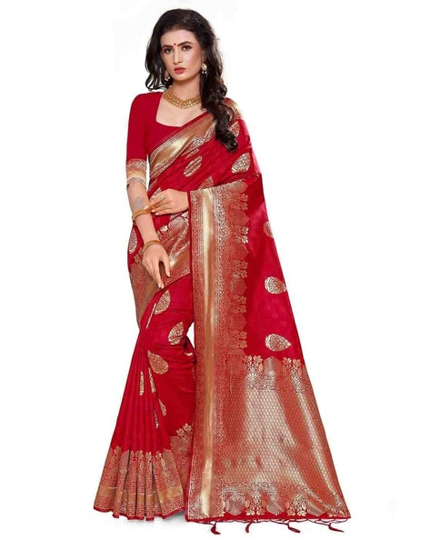 Shop Online Black and Silver Zari Banarasi Saree| Pink Orange Border – Pure  Elegance