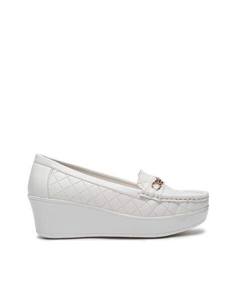 White on sale wedge loafers