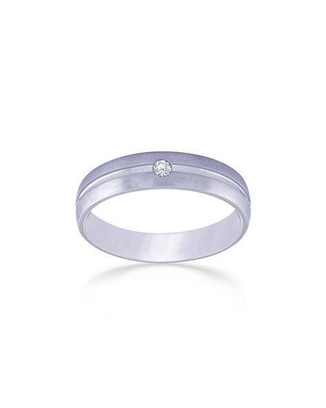 Platinum Rings for Couple with Single Diamonds JL PT 593 | Love Bands