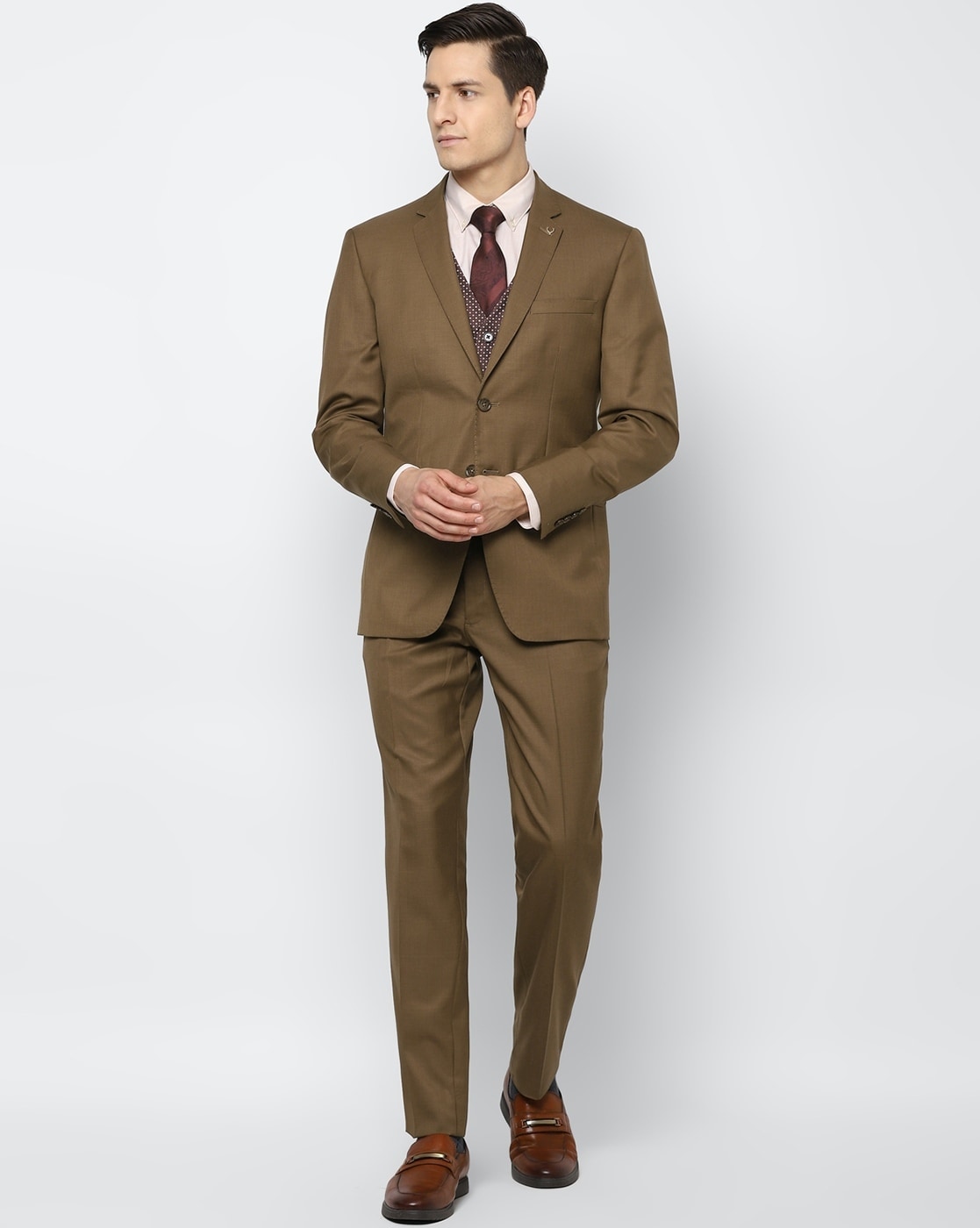 Buy Louis Philippe Brown Three Piece Suit Online  737170  Louis Philippe