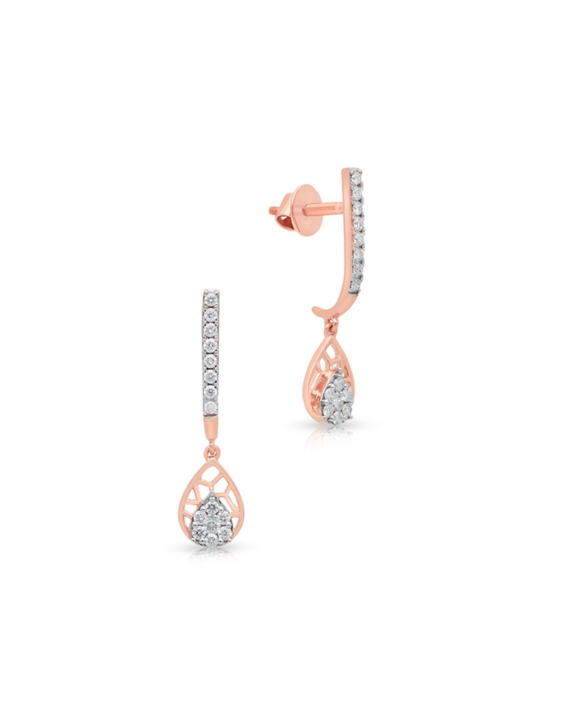 Morganite Dangle Earrings with Round Diamonds in 14K Rose Gold – Ron George  Jewelers
