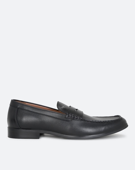 Louis Philippe Men Leather Slip-On Loafers