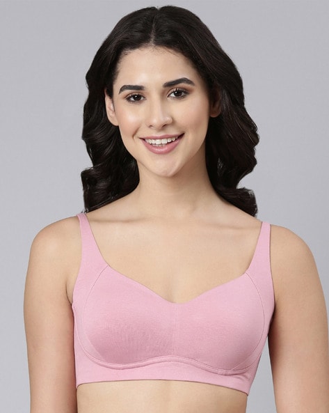 Buy Enamor Padded Non-Wired Full Coverage T-Shirt Bra - Skin at Rs