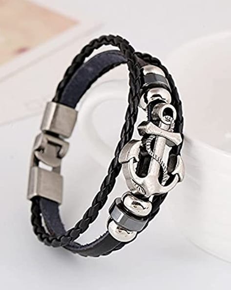 Buy Black Soft Leather Bracelet, Braided Bracelet, Leather Jewelry, Men  Gift, Rock Bracelet, Stacking Bracelet, Bracelet With Stainless Steel  Online in India - Etsy