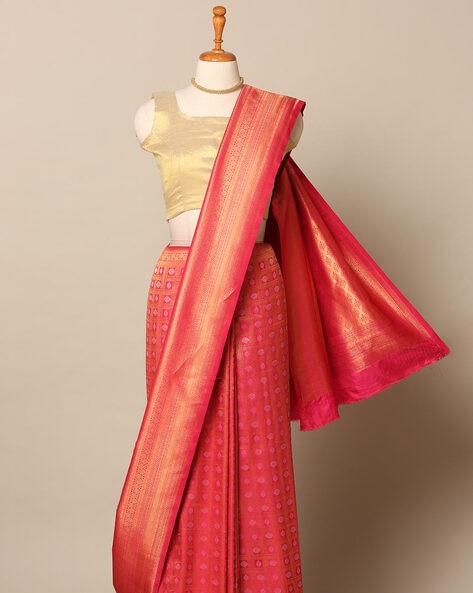 Elegant Gold Coloured Double shaded Pure Silk Saree