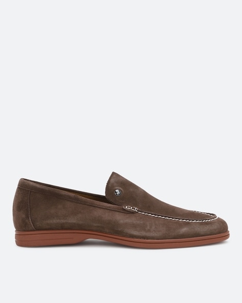 Louis Philippe Men Leather Slip-On Loafers