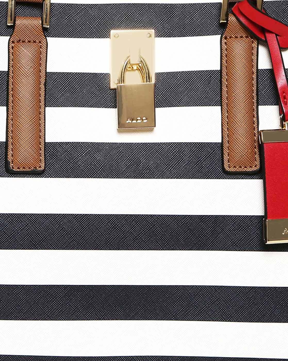 Aldo blue and discount white striped bag