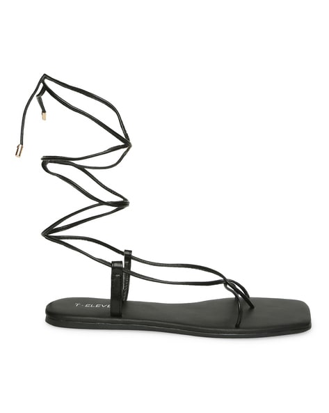 American Eagle Sandals Strappy Gladiator Womens Size 11 Black Slingback  Flats | eBay