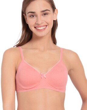 1722 Wirefree Non-Padded Super Combed Cotton Elastane Stretch Medium  Coverage Everyday Bra with Concealed Shaper Panel and Adjustable Straps