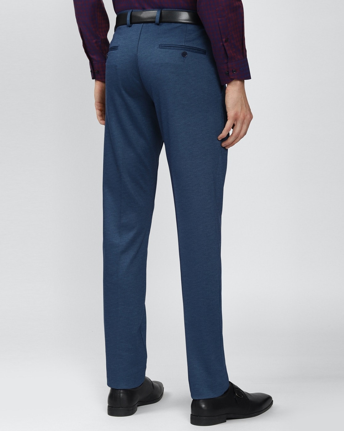 Midnight Navy Luxury Wool Blend Suit Pants - Unhemmed – PolishedThreads.com