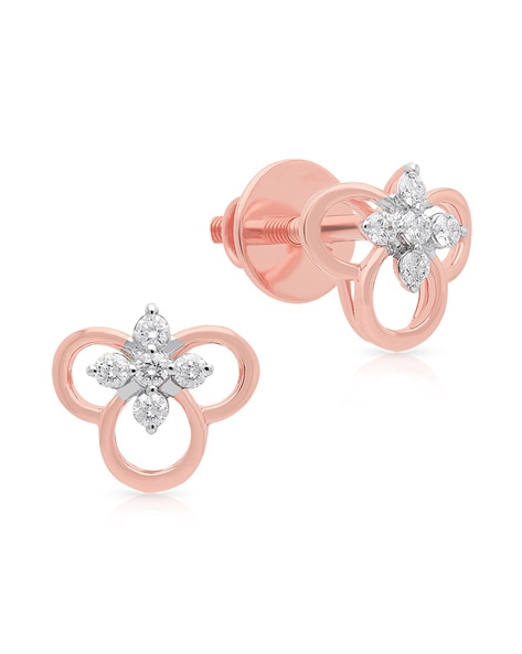 Enchanted Disney Belle 1/15 CT. T.W. Diamond Rose Stud Earrings in 10K Rose  Gold | Zales