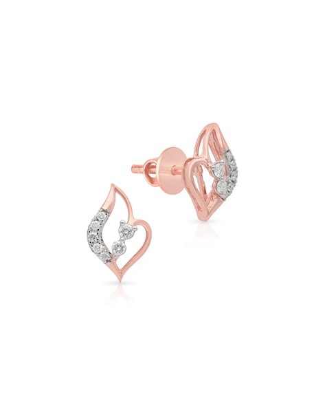 White and Rose Gold Halo Drop Earrings | Wedding Bands & Co.