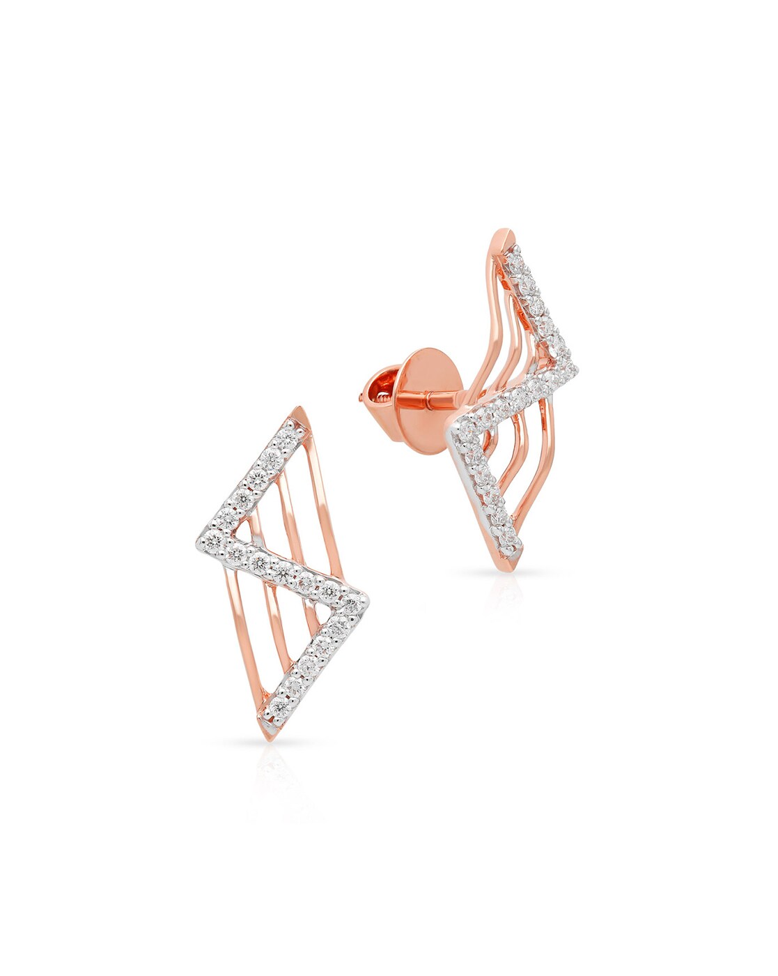 Buy quality Whimsical triangular shape diamond earrings in Bardoli