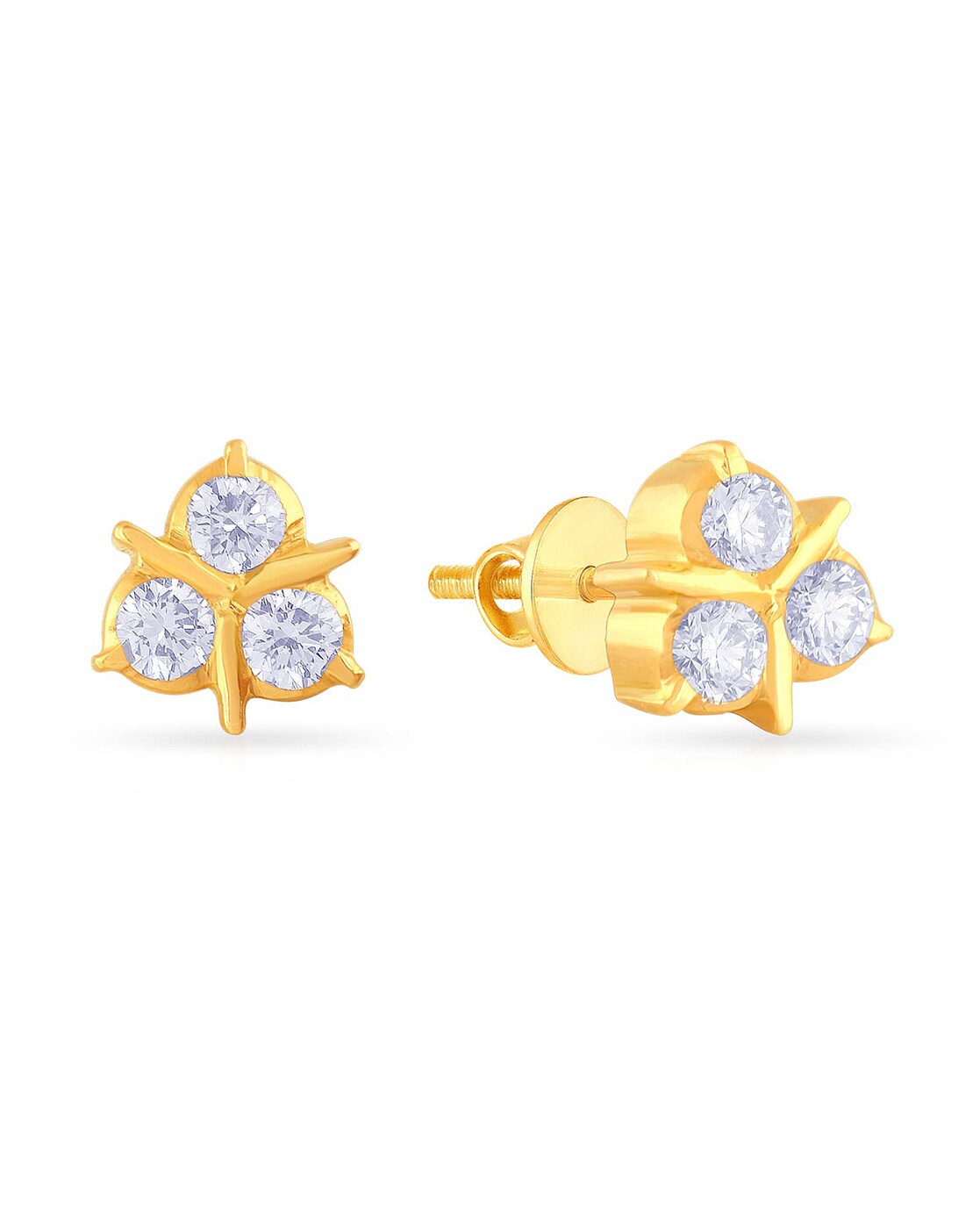 Malabar Gold Diamond Earrings With Price| Latest Diamond Earrings  Designs|Light Weight Gold Earrings - YouTube
