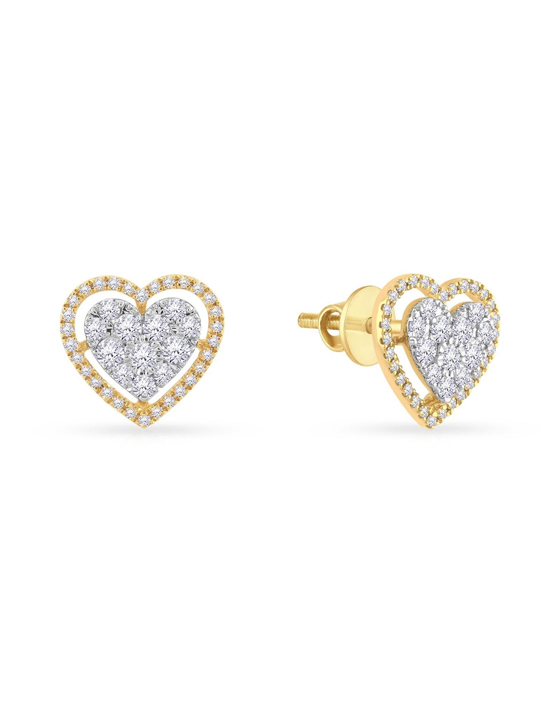 Aura heart-shaped diamond earrings in white gold | De Beers AT