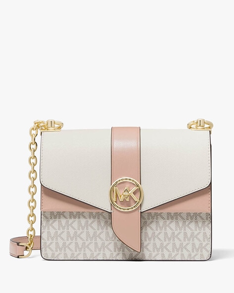 Michael Kors Greenwich Small Saffiano Buttermilk Yellow Logo