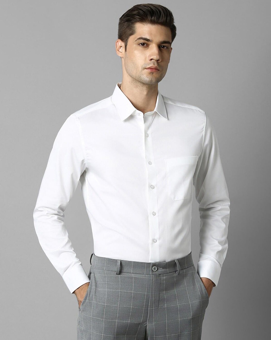 Buy Louis Philippe White Shirt, 39 at