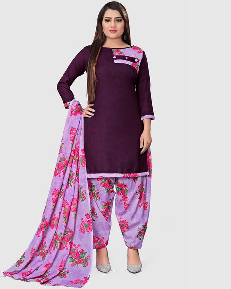 Floral Print Unstitched Dress Material Unstitched Dress Material Price in India